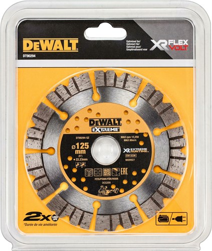 Dewalt Zubehör Extreme Runtime Diamantklinge | segmentiert | ø125 mm 22,2 mm (dcg200) – dt90294-qz