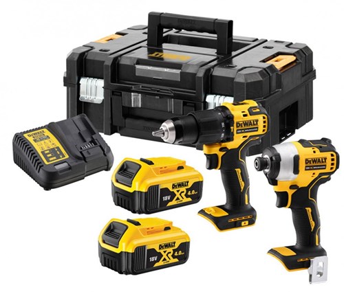 Dewalt Dck2062m2t-qw Kombiset 18 V 4,0 Ah Li-Ion – Akku-Schlagbohrmaschine DCD709 + Schlagschrauber DCF809 – Dck2062m2t-qw