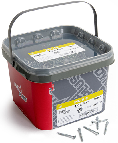 Dynaplus Unischraube Spanplattenschraube verzinkt Flachkopf Teilgewinde Torx TX20 4,0x40 24 | 2000 Stück - 0289.11.25602