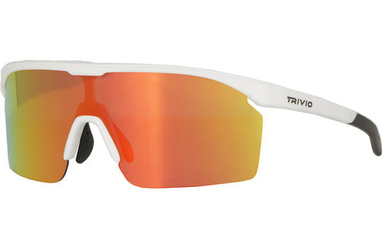 Trivio – Fahrradbrille Noa White Revo Red mit extra transparenter Linse