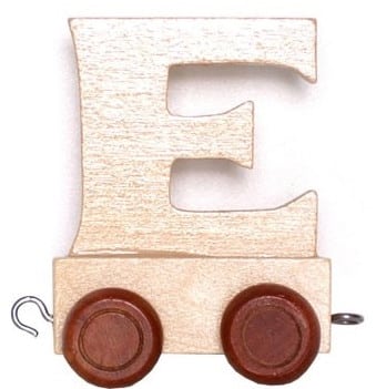 Holzbrief e mit Rädern 6 cm hoch