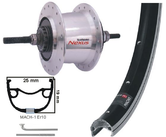 KGS Hinterrad 28 Zoll (622) Stratos Swil Silve Nexus 7 Rollerbrake