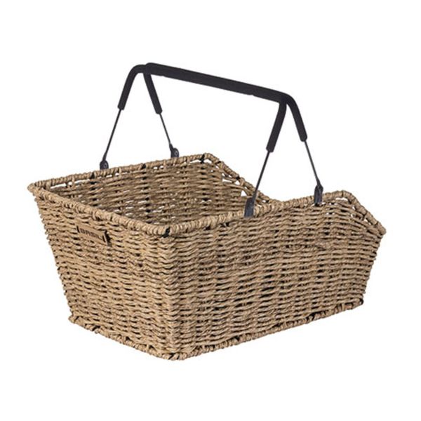 Basil Cento Rattan Look Multi - Fahrradkorb - auf der Rückseite - hellbraun