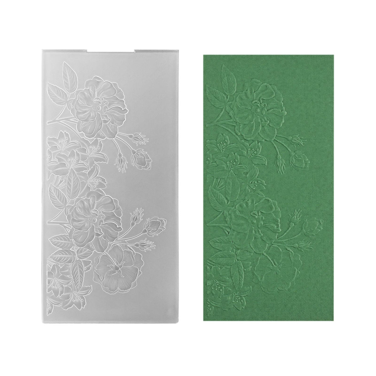 Nellies Wahl • 3D-Prägefolder Hintergrund Wildrosen 10,5x20,5cm