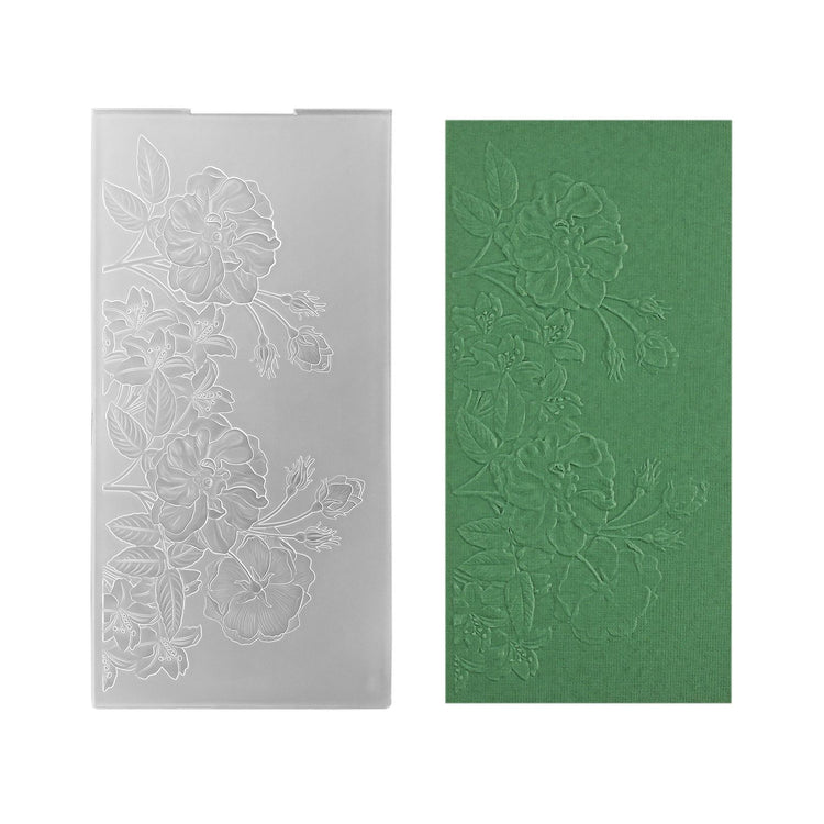 Nellies Wahl • 3D-Prägefolder Hintergrund Wildrosen 10,5x20,5cm