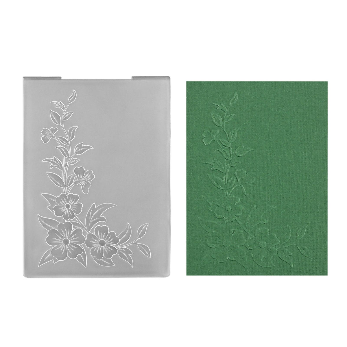 Nellies Wahl • 3D-Prägefolder Eckblumen 10,5x10,5cm
