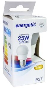 Energetische LED-Kugel E27 2,9-25W 2700K matt - 2710262