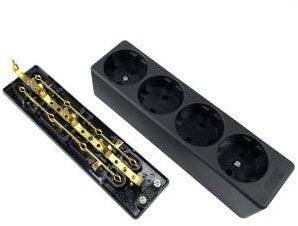 Enzo Tischsteckdose RA 4V lang schwarz VPE 6871930