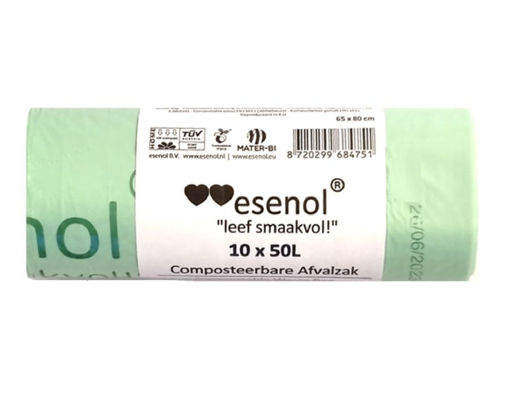 Live Tasty Esenol kompostierbare Abfallbeutel 50 Liter 1 Rolle 10st