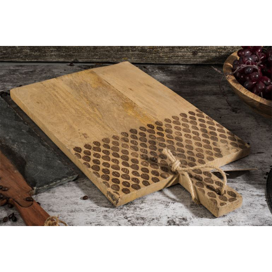 Ausgezeichnetes Haushaltswaren-Schneidebrett aus Mangoholz mit Griff, 50 x 30 cm