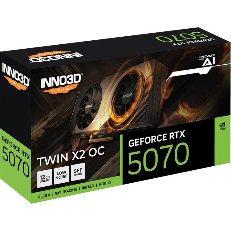 Inno3d N50702-12D7X-195064n Geforce RTX ™ 5070 TWIN X2 OC, ATX, 12 GB, GDDR7, 192-Bit, 672 GB S