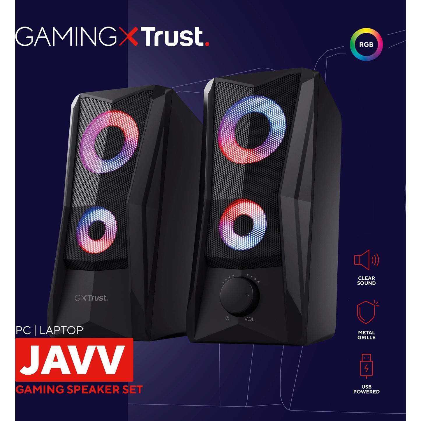 Vertrauen Sie GXT 606 JAVV RGB Leuchtet 2.0 Lautsprecher Set