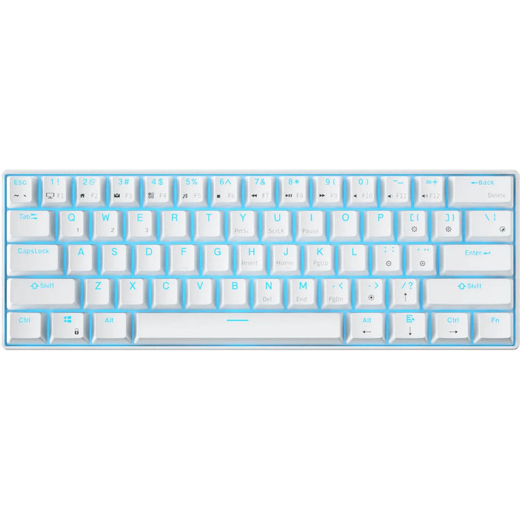 Royal Kludge RK61 kabellose mechanische Tastatur, Gaming-Tastatur (weiß, US-Layout, brauner Schalter, 60 %, RGB, Hot-Swap, 2,4 GHz USB-C Bluetooth)