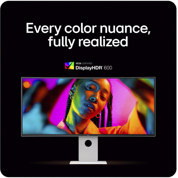 LG Ultrafine 40U990A-W 40 4K UHD gebogener Ultrawide-Monitor (Weiß Schwarz, 2x HDMI, Display Port, 2x USB-A, 5x USB-C, 2x Thunderbolt)