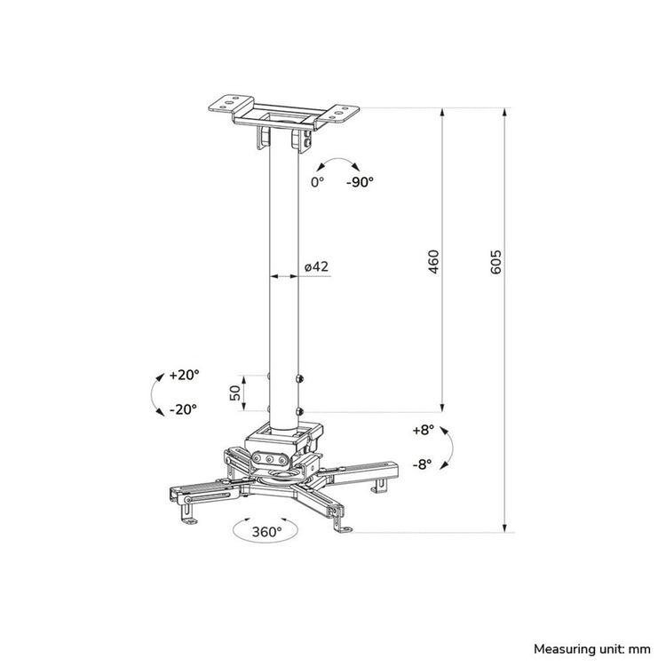 Neomounts cl25-540wh1 Projektor-Deckenhalterung Deckenhalterung (weiß)