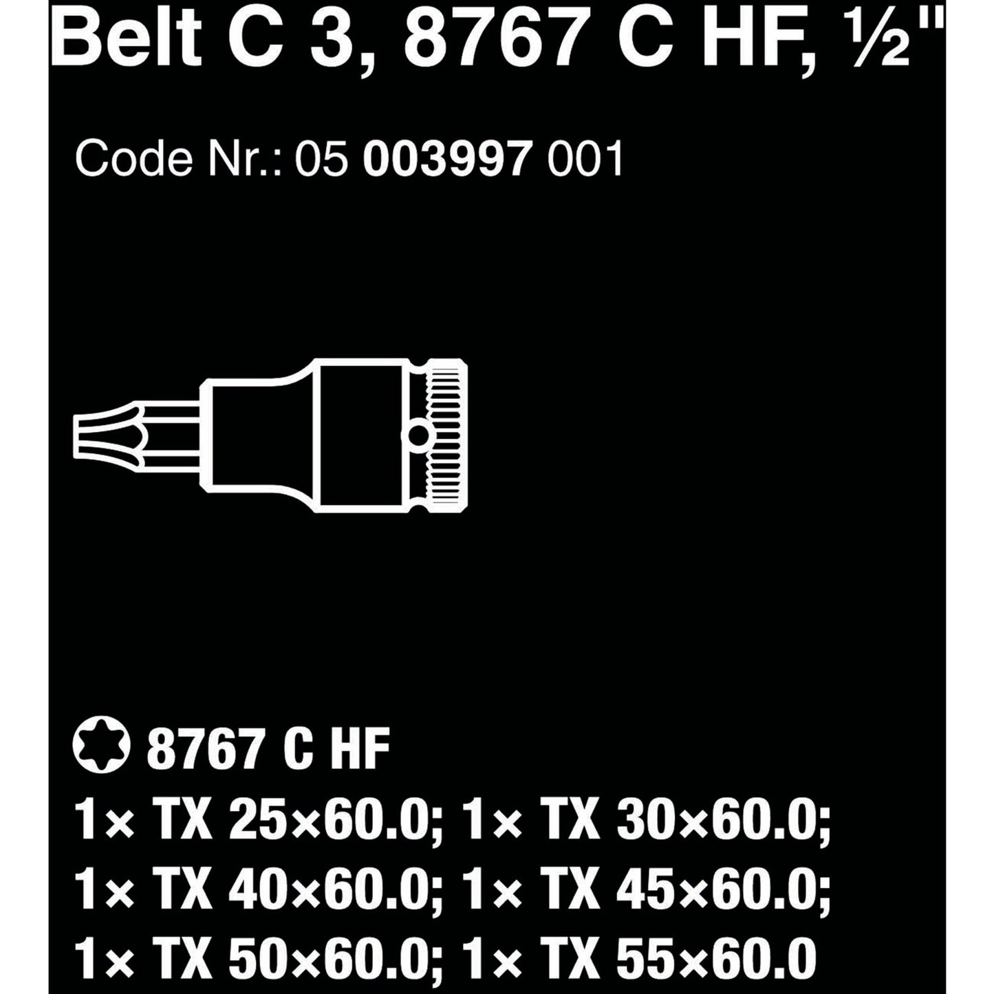 Waa Belt C 3 Zyklop Cap Set, 1 2