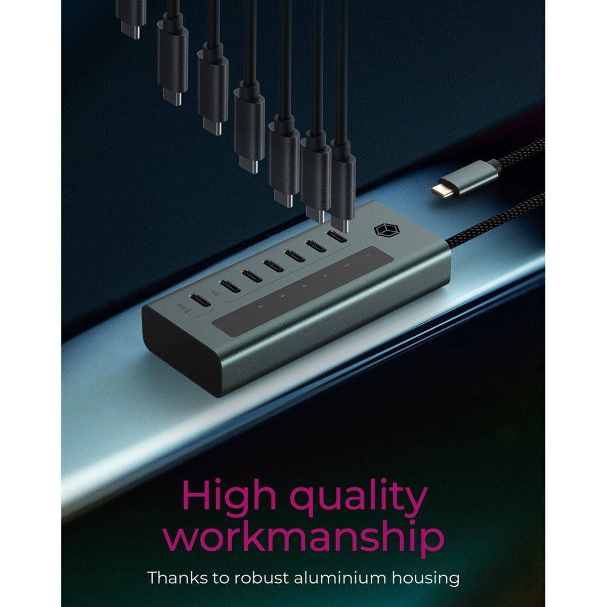 Icy Box 7-Port USB 3.2 Gen 2 Typ-C-Hub