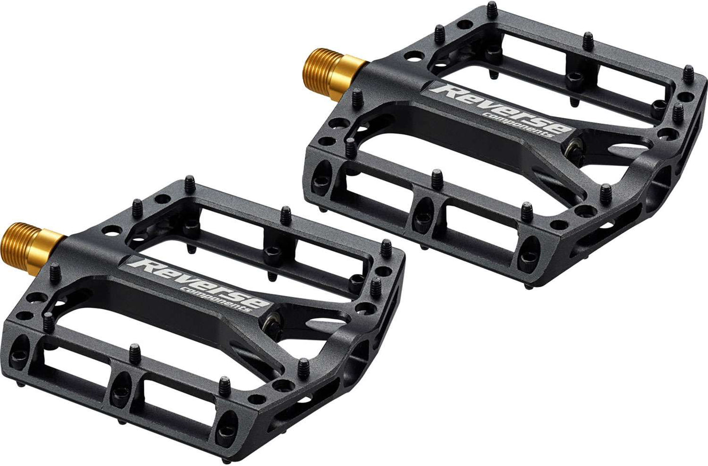 Reverse Components schwarze Plattformpedale aus Titan