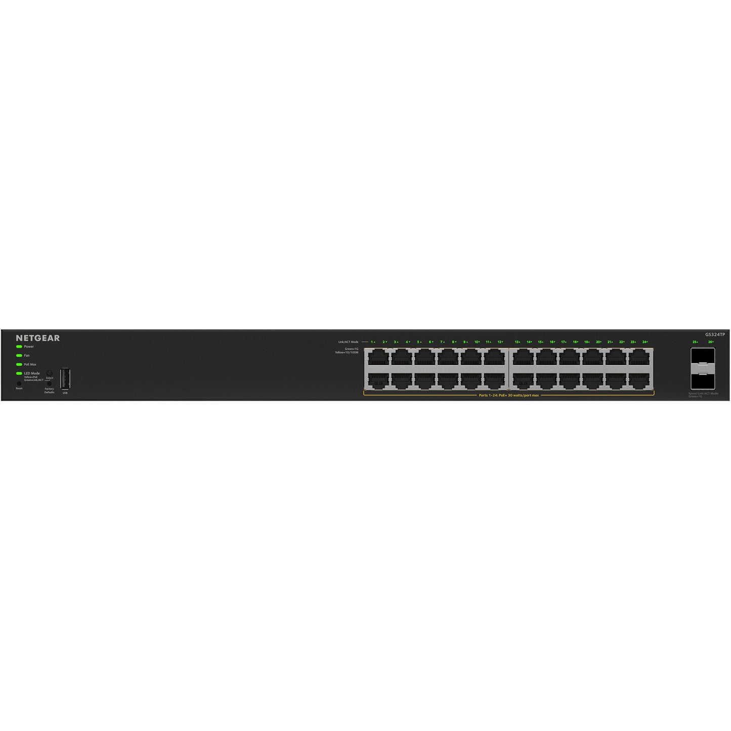 Netgear gs324tpv2 Switch (schwarz, 190 W PoE-Budget)