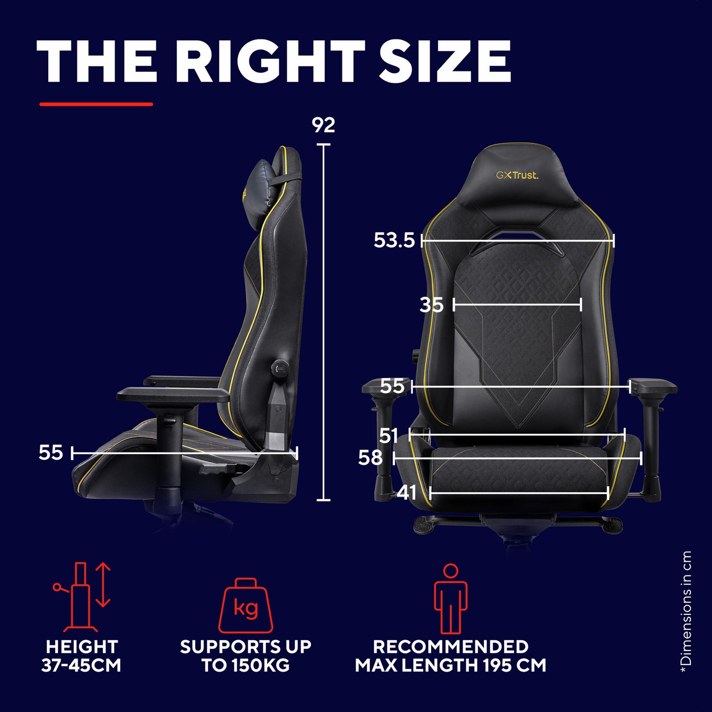 Trust GXT 721 Ruya Pro Premium bequemer Gaming-Stuhl (Schwarz Gelb)