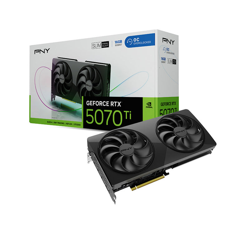 Pny Geforce RTX 5070 Ti Slim OC 16 GB Grafikkarte (DLSS 4, 3x Display Port, 1x HDMI)