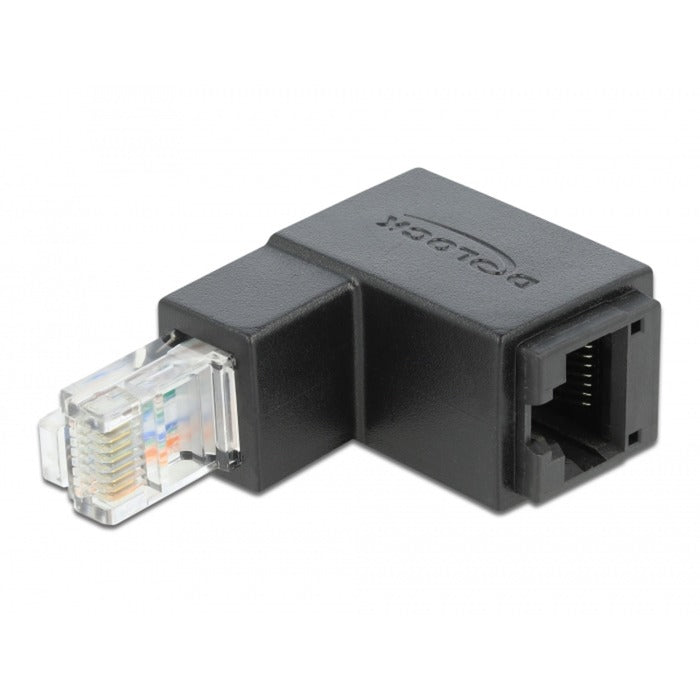 Delock-Adapter RJ-45 Katze.6 Stecker> Sockel, 90 °