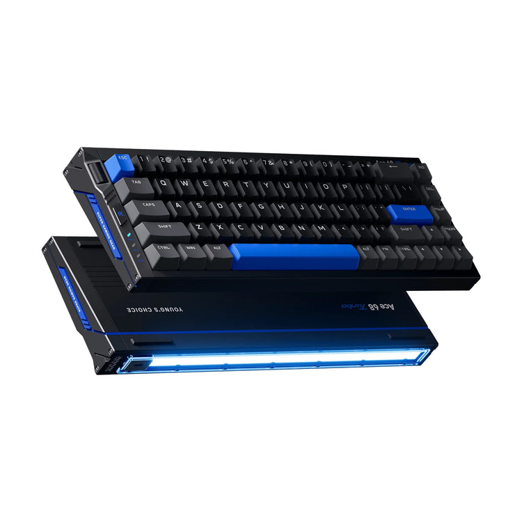 Mchose Ace 68 Turbo Vollaluminium-E-Sports-Hall-Effekt-Tastatur (Schwarz, US-Layout (QWERTY), Mount Tai GT HE, 65 %, 16K, RGB, Hot Swap, USB-C, Hall-Effekt-Sensor)