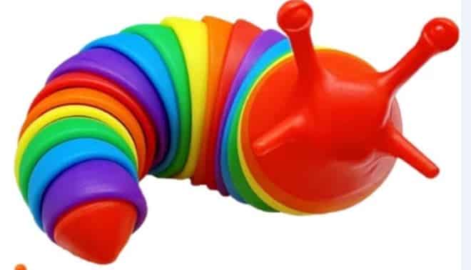 Intro Fidget Snail Rainbow - Fidget Slug - Rups Restcting, Tik Tok Hype