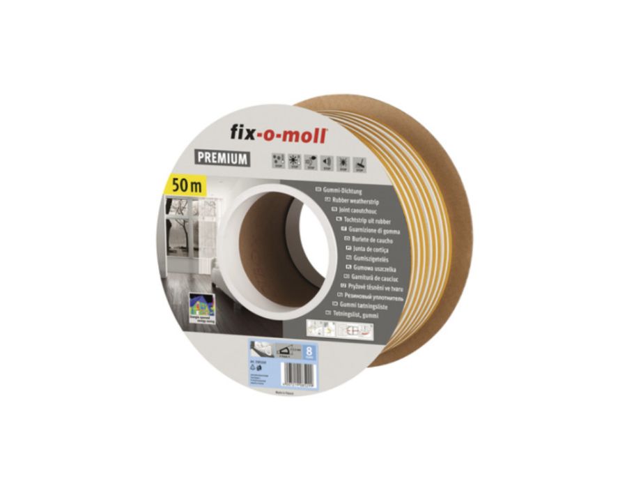 Fix-o-Moll-Klebeband-Profil 50m x 9mm 3-5,5 mm Weiß