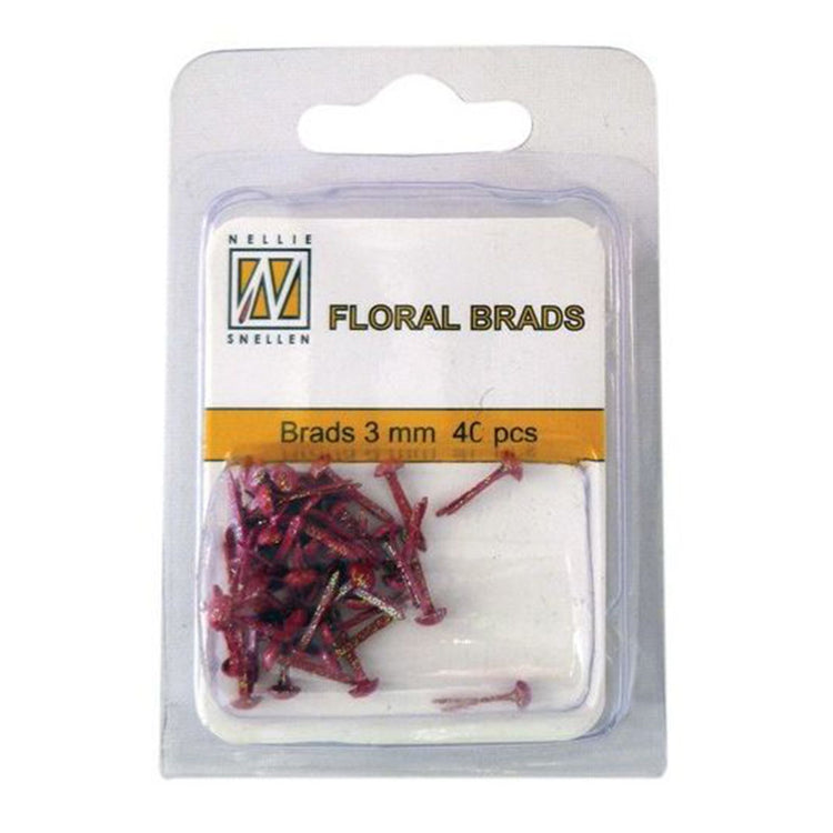 Nellies Wahl • Blumen-Glitzernadeln 3 mm. 40er-Packung rot 1797h