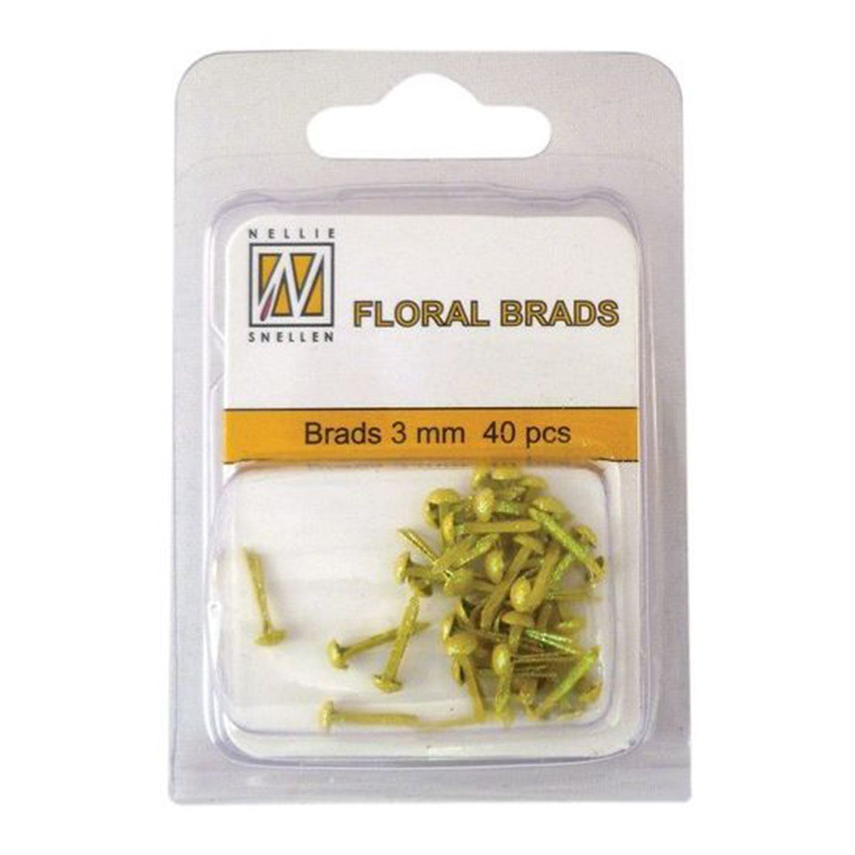 Nellies Wahl • Blumen-Glitzernadeln 3 mm. 40 Stück Packung gelb 012h