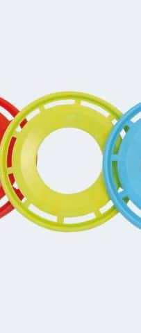 Frisbee in der gelben Farbe erhältlich