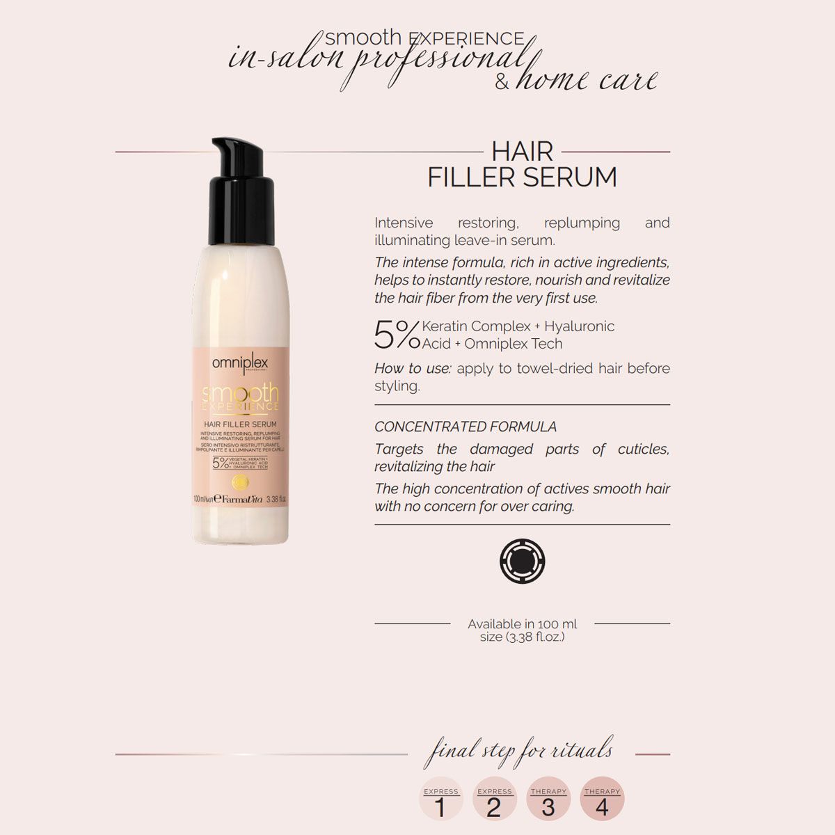 Farmavita Omniplex Smooth Experience Haarfüllerserum 100 ml