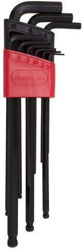 Gedore Red Allen Keys 9-teilig lange rot gesetzt