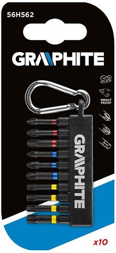 Graphitbit-Set 10-teilig lang im Halter mit Haken - 6480220