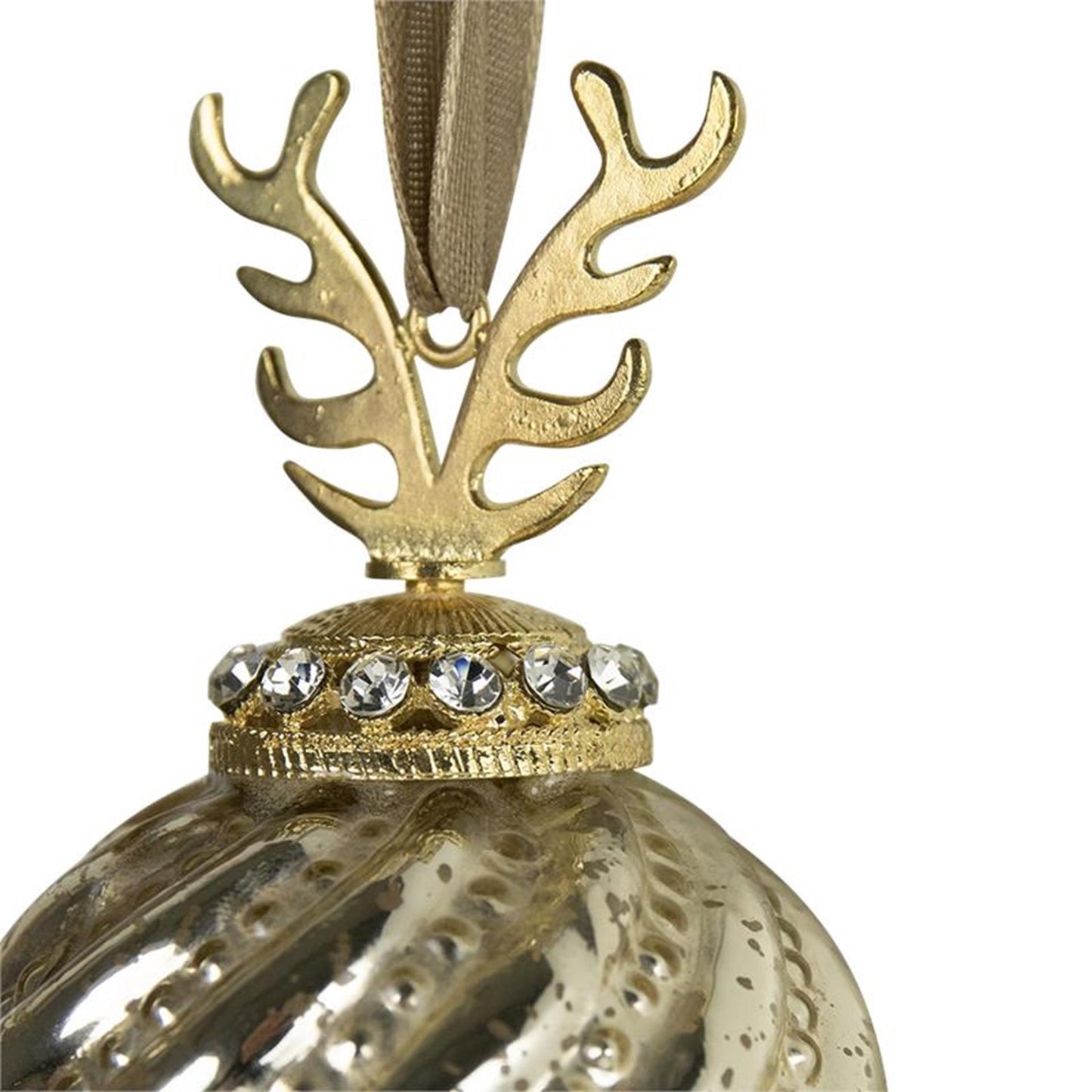 Weihnachtskugel Geweih Glas Gold ø8cm
