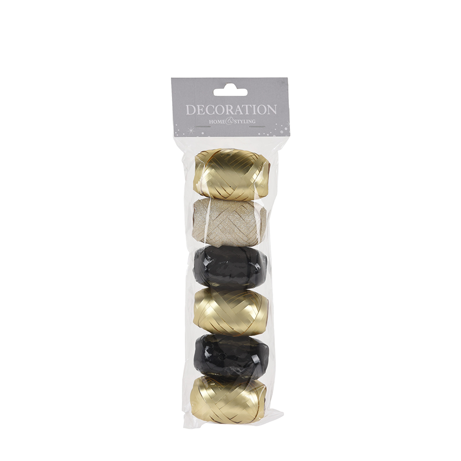 H's Verpackungsband Gold Schwarz Set 6-teilig