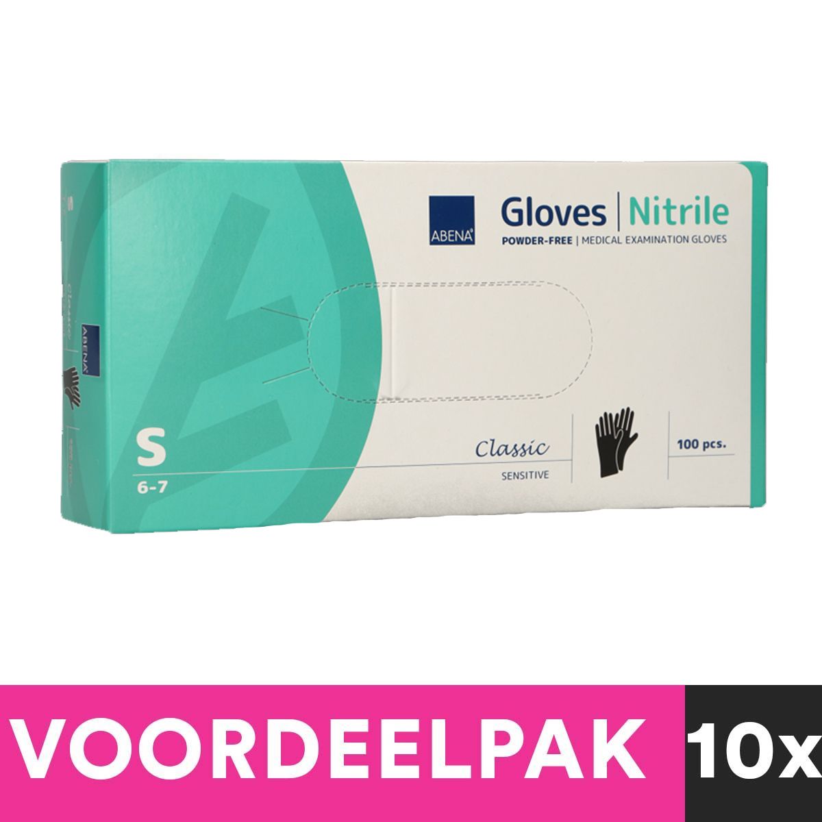 Abena Abena powded Nitril Handschuhe Größe kleiner 100 Stück Schwarzer Rabattpaket