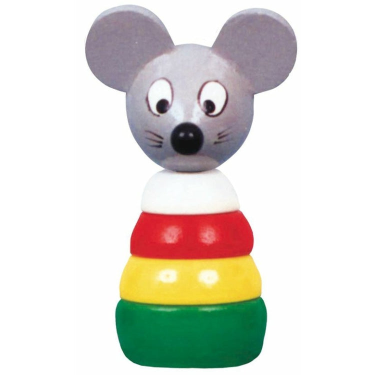 Miva Holz-Stapelring-Maus (farbig)