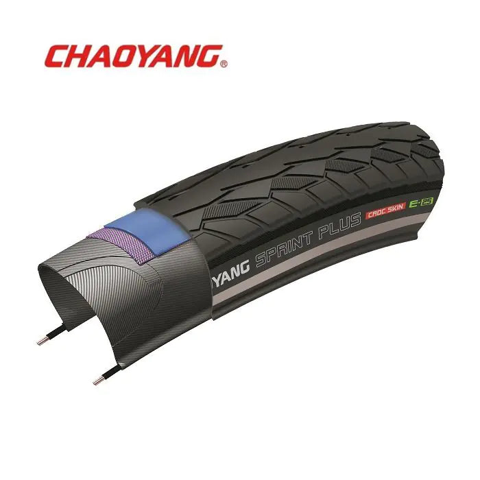 Chaoyang 28x1 5 8x1 3 8 (37-622) Sprint plus Crocskin mit schwarzem Reflexfaden (1,5 mm Kevlar-Floc + Nylon-Break)