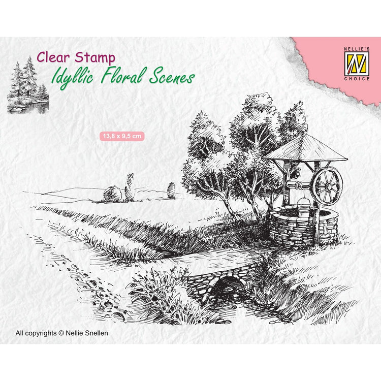 Nellies Wahl • idyllische Blumenszenen, klarer Stempelaufsatz