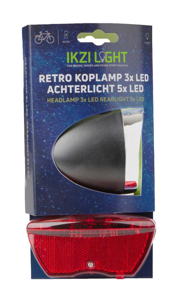 Beleuchtungsset Retro Batterie LED schwarz