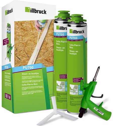Illbruck pu700 Stein- und Holzleim-Starterset | 880 ml – pu700340019