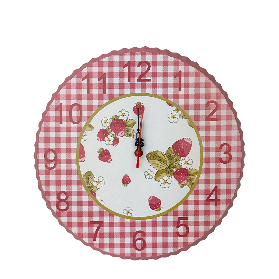 J-line Wanduhr Metall erdbeerrosa ø33cm