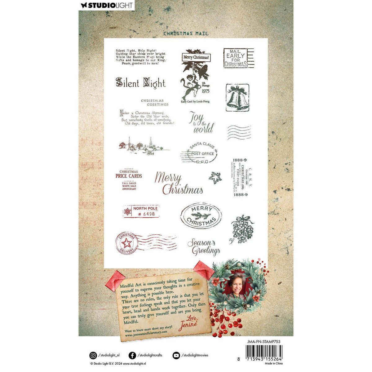 Studiolicht • festliche Nostalgie, klarer Stempel, Weihnachtspost