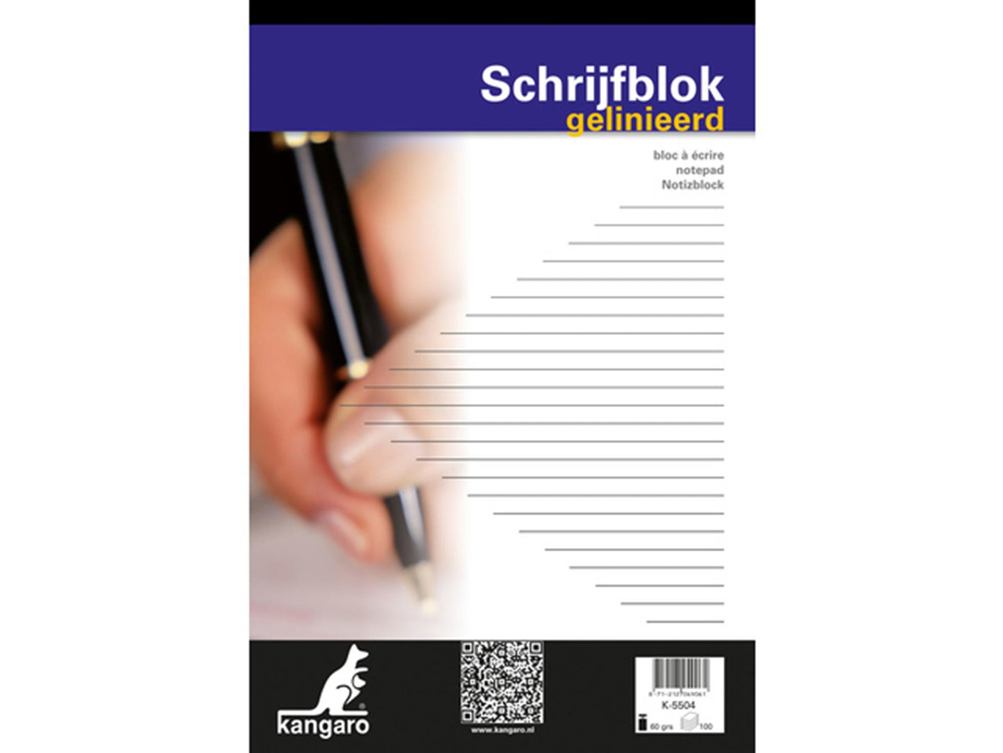 Kangaro Schreibblock A4-Linie 100 Blatt Packung mit 5 Stück