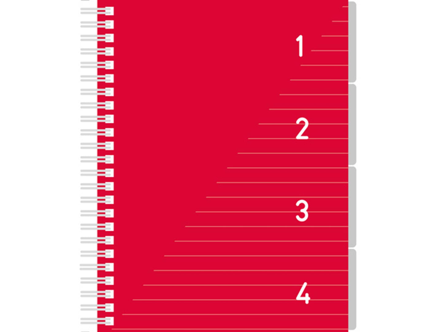 Kangaro 4 in 1 Schreibblock A5, liniert rot