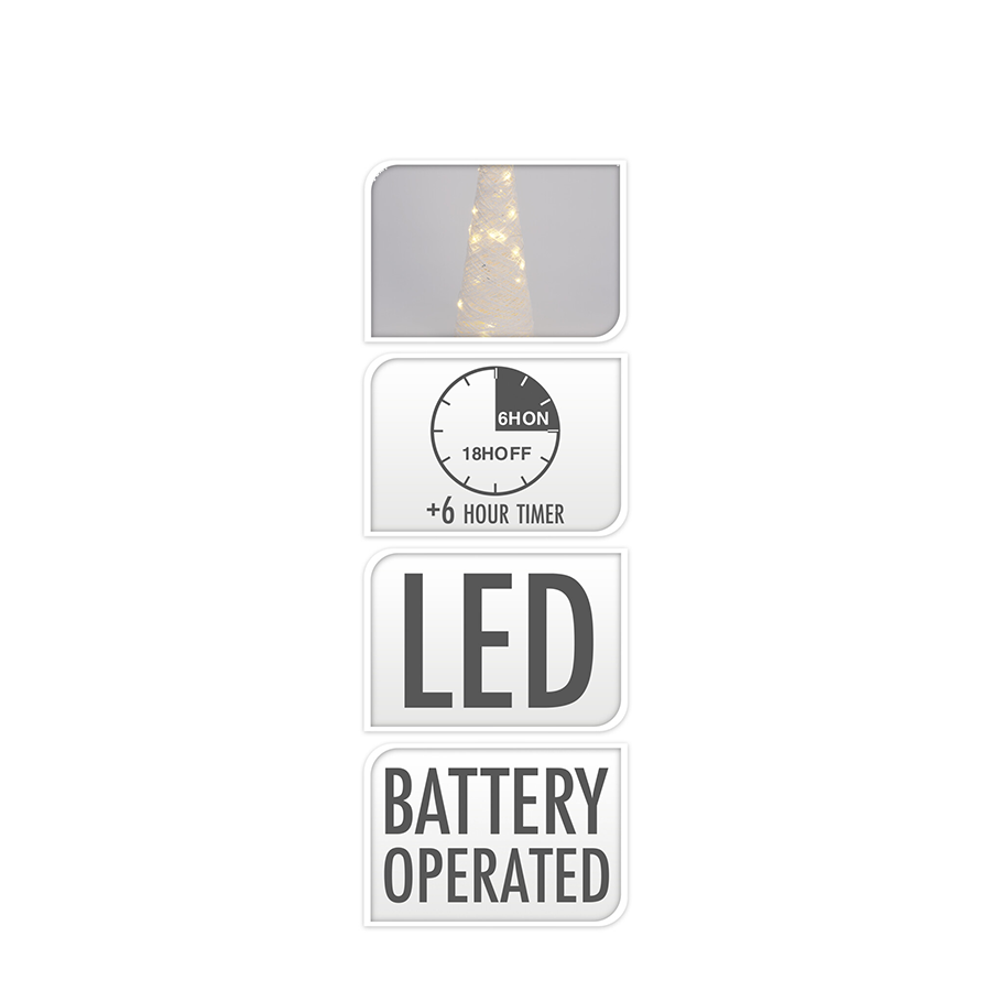 Kegel-LED weiß 30 LEDs 58cm