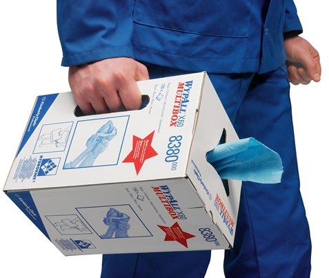 Kimberly-Clark Reinigungstuch | L420xB245ca. mm | blau | 1-lagig, perforiert, mit Relief | Kiste | 1 Stück - 8380 - 8380