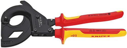 Knipex Kabelschneider (Ratschenprinzip) | für stahlarmierte Kabel (SWA-Kabel) | isoliert - 95 36 315 a